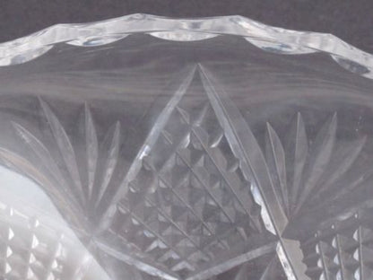 Old  hand Cut Glass oval bowl Crystal, Stone wheel cut - O'Rourke crystal awards & gifts abp cut glass
