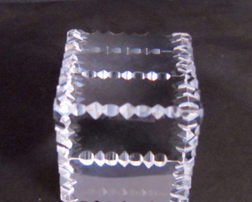 Hand Cut Glass paperweight, notched and prism, optical crystal clear - O'Rourke crystal awards & gifts abp cut glass