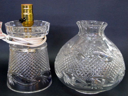 Hand cut Glass 24% lead crystal lamp 2 part - O'Rourke crystal awards & gifts abp cut glass