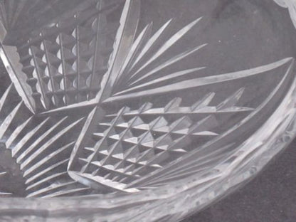 Old  hand Cut Glass oval bowl Crystal, Stone wheel cut - O'Rourke crystal awards & gifts abp cut glass