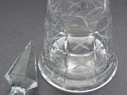 Hand Cut glass  decanter  floral and miter cut - O'Rourke crystal awards & gifts abp cut glass