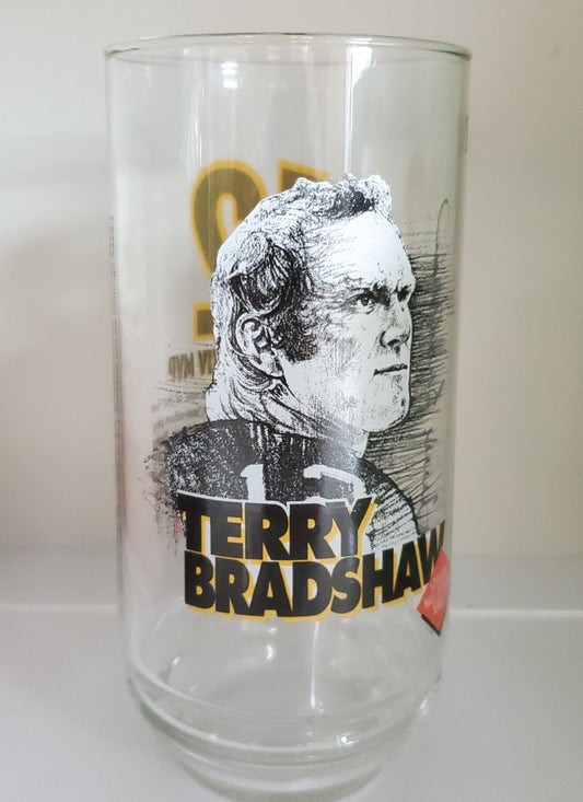 Terry Bradshaw Super Bowl X111 X1V MVP glass