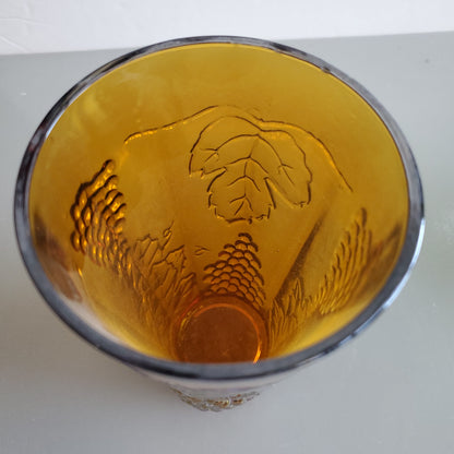 Carnival Indina tumbler Amber grapes glass