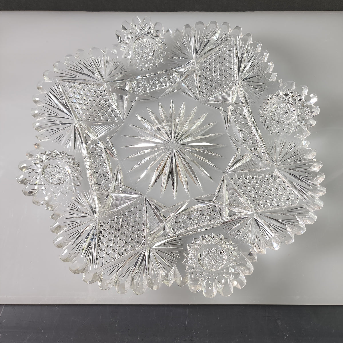 ABP cut glass Signed Hoare plate antique crystal