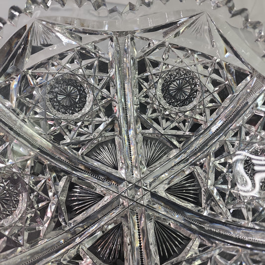 ABP cut glass signed Hawkes bowl American