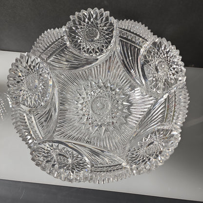 Bergen Cornucopia ABP bowl REPAIRED hand cut glass mouth blown Blank