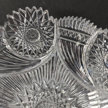 Bergen Cornucopia ABP bowl REPAIRED hand cut glass mouth blown Blank