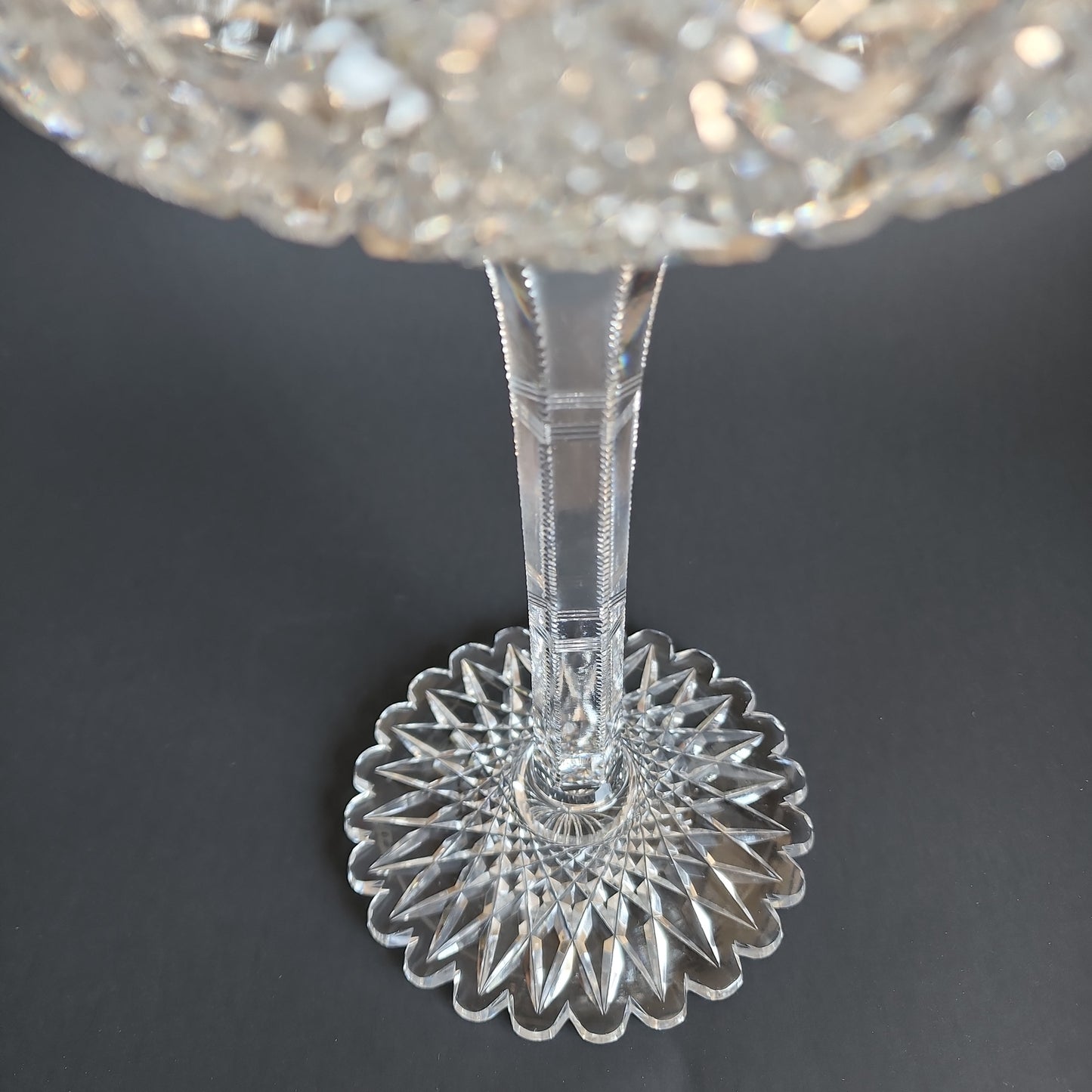 American Brilliant Period Cut Glass compote,  Antique