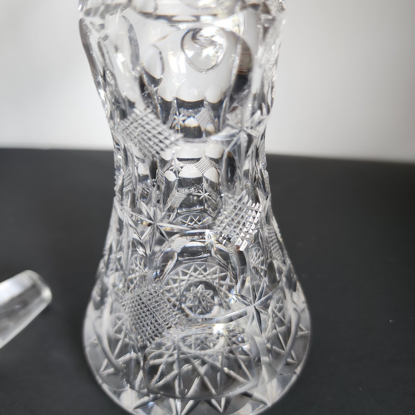 Signed Bergen cut glass abp Antique handled cruid