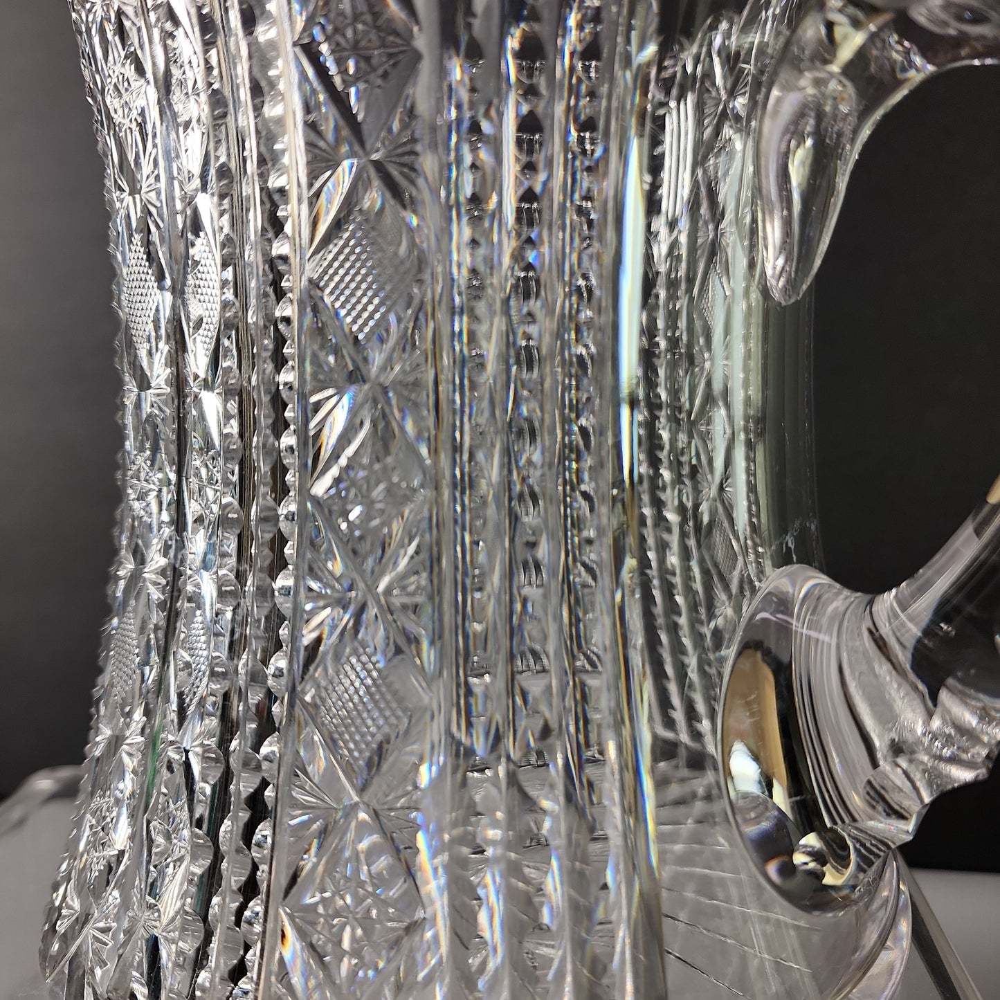 Hobart ABP squat Pitcher American Brilliant Period Cut Glass Antique
