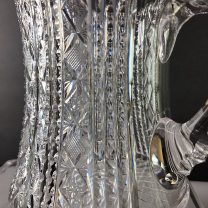 Hobart ABP squat Pitcher American Brilliant Period Cut Glass Antique