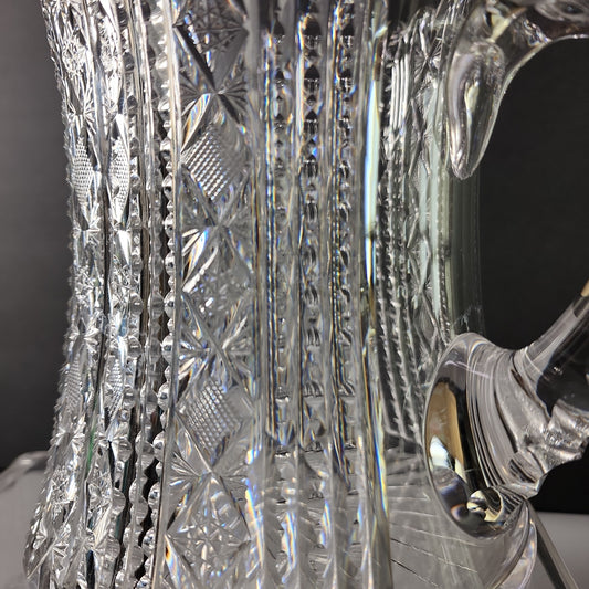 Hobart ABP squat Pitcher American Brilliant Period Cut Glass Antique