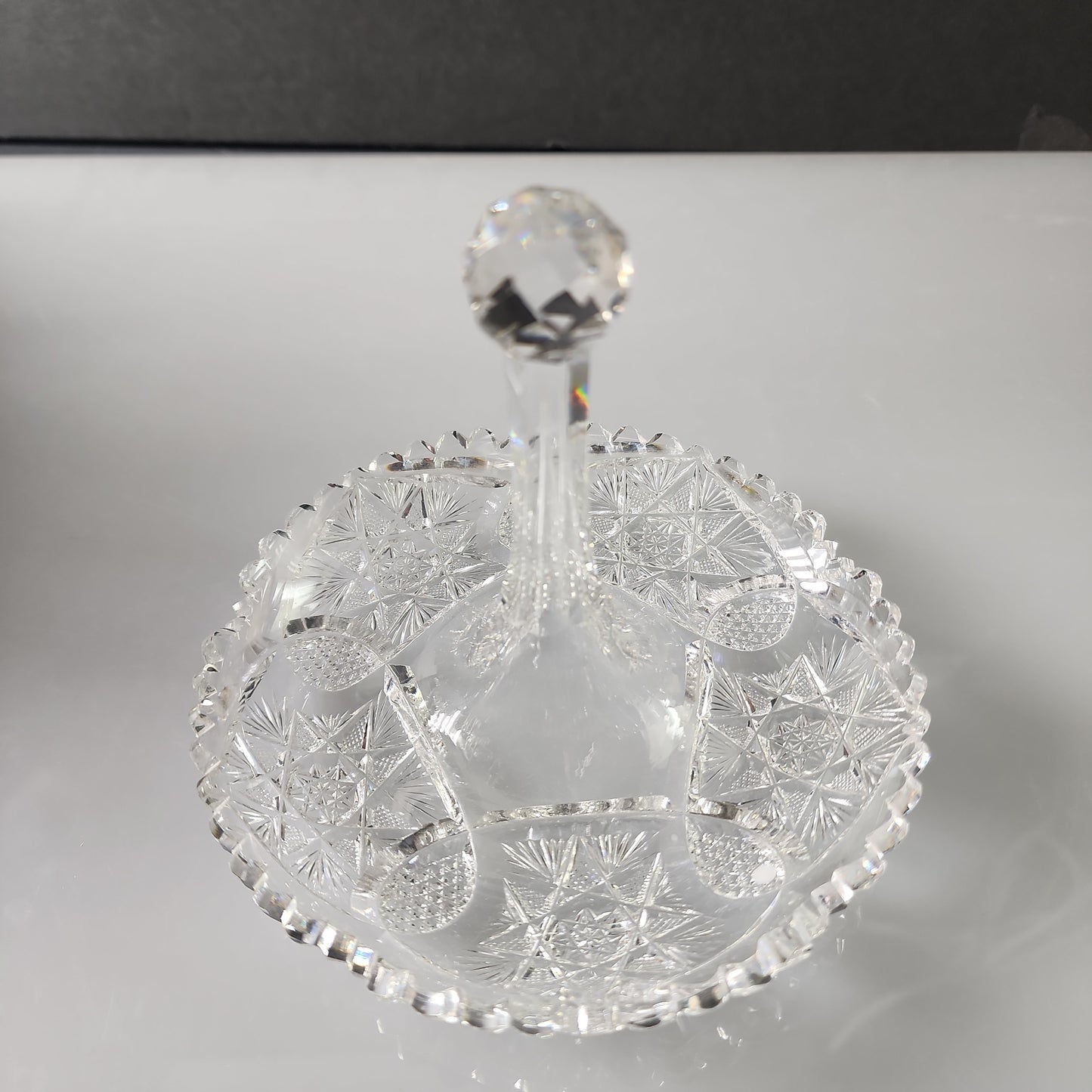 ABP  American Brilliant Period hand Cut Glass stick dish