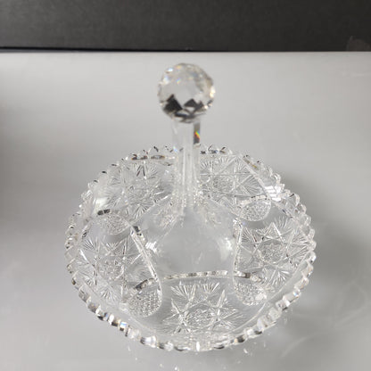 ABP  American Brilliant Period hand Cut Glass stick dish
