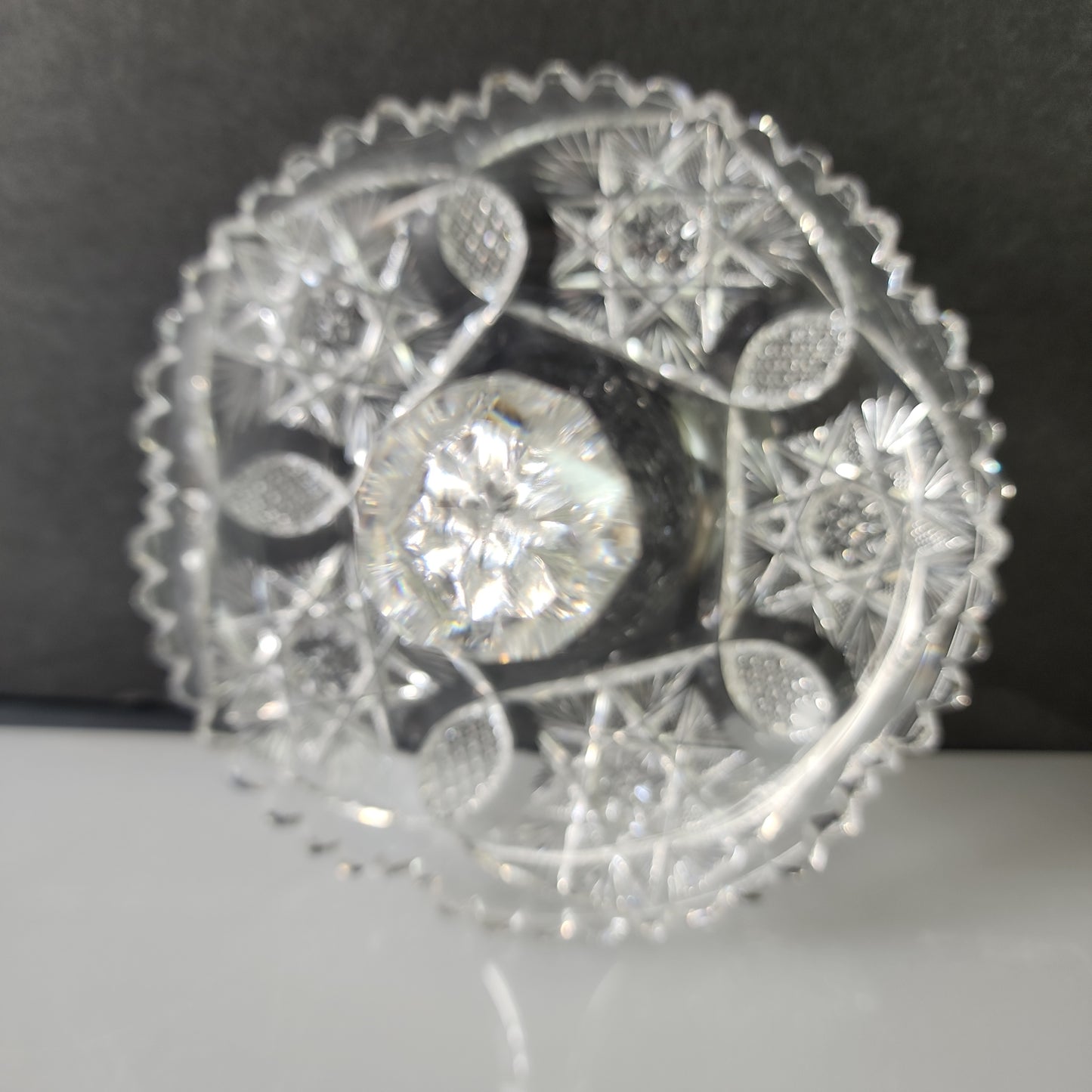ABP  American Brilliant Period hand Cut Glass stick dish