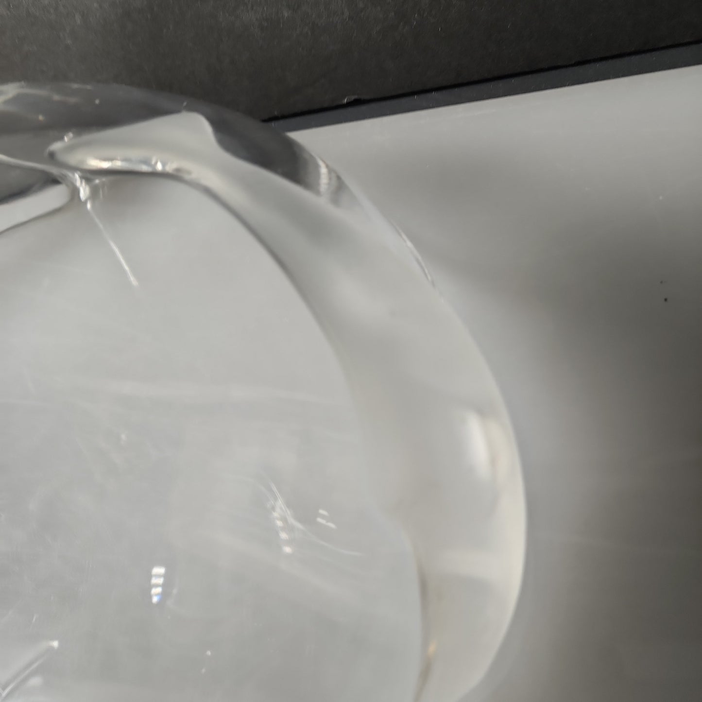 Signed Lenox Dolphin glass bowl Crystal