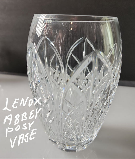 Lenox Cut glass Crystal Abbey posy vase Made in USA Signed