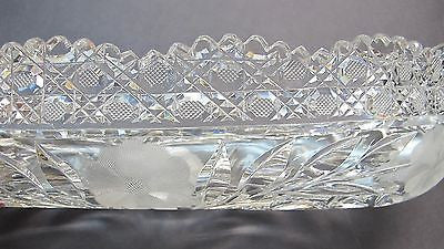 American Brilliant Period hand Cut Glass canoe dish abp antique - O'Rourke crystal awards & gifts abp cut glass