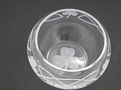 Hand cut lead crystal bowl, Shamrock celtic  Mouth blown, gift - O'Rourke crystal awards & gifts abp cut glass