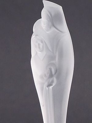Lenox  Crystal bell  holy family  Made in USA frosted Platinum band - O'Rourke crystal awards & gifts abp cut glass