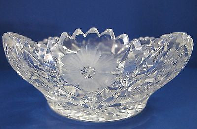 American Brilliant Period hand Cut Glass Antique  bowl ABP, Wedding gift - O'Rourke crystal awards & gifts abp cut glass