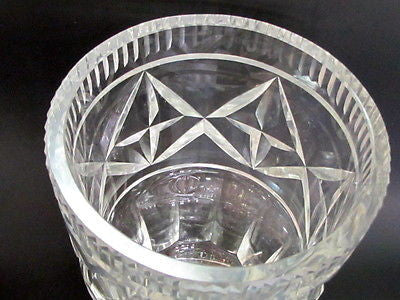 Old Cut Glass  vase Antique Crystal square base - O'Rourke crystal awards & gifts abp cut glass