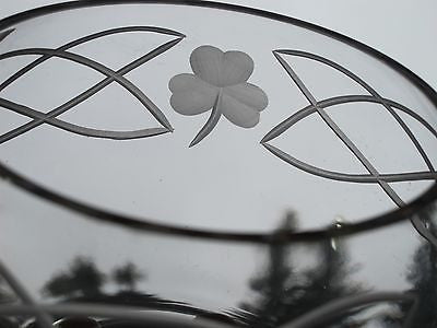 Hand cut lead crystal bowl, Shamrock celtic  Mouth blown, gift - O'Rourke crystal awards & gifts abp cut glass