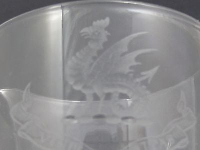 pouring glass goblet VINCIT VERITAS TRUTH CONQUERS COPPER WHEEL ENGRAVE - O'Rourke crystal awards & gifts abp cut glass