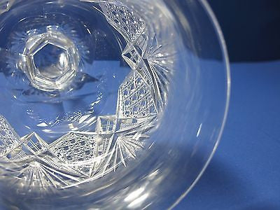 American Brilliant Period Cut Glass water goblet Antique abp hand cut bell shape - O'Rourke crystal awards & gifts abp cut glass