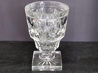 Old Cut Glass  vase Antique Crystal square base - O'Rourke crystal awards & gifts abp cut glass