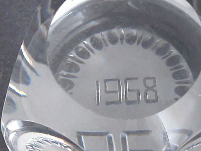 cut Glass hand made made  paperweight signed Cristallerie Lorraine france 1968 - O'Rourke crystal awards & gifts abp cut glass