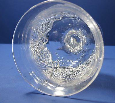 American Brilliant Period Cut Glass water goblet Antique abp hand cut bell shape - O'Rourke crystal awards & gifts abp cut glass