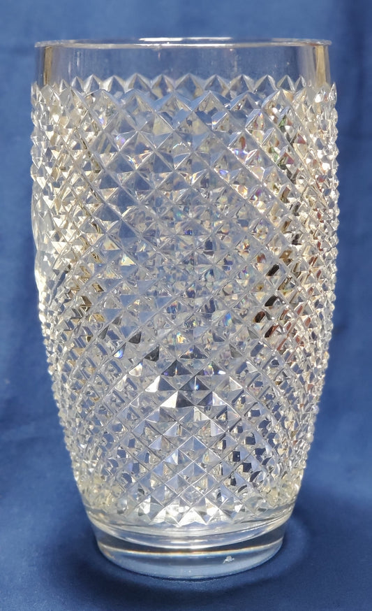 Hand Cut 24% lead crystal vase with space for etching 5 lb Award