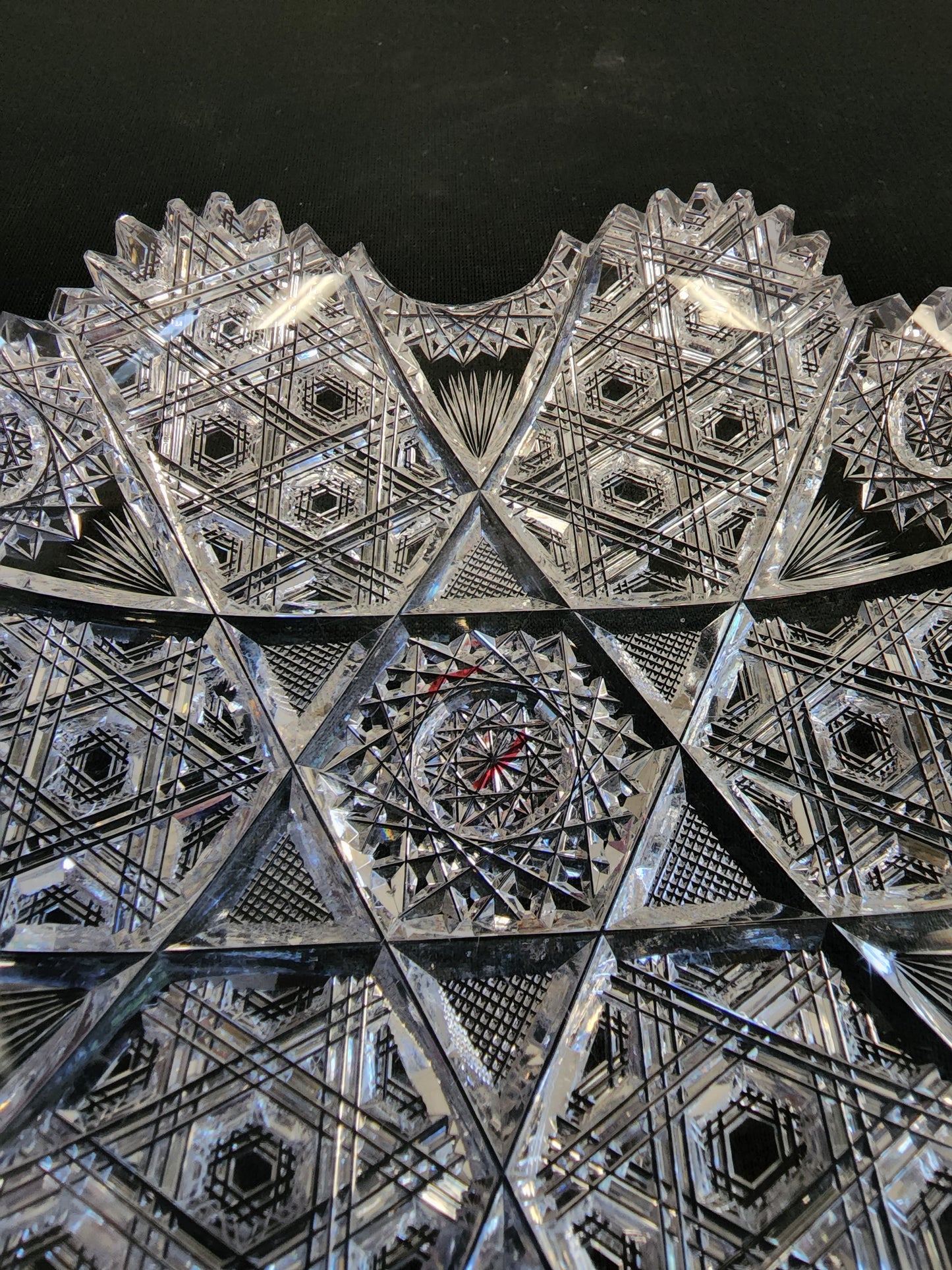 Cut glass signed Hoare dish Restored