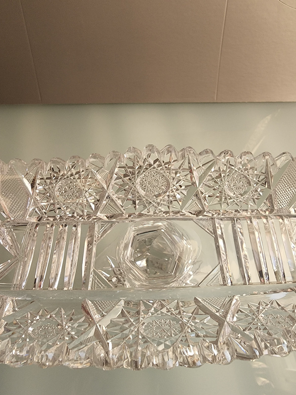 ABP Cut Glass Pedestal celery hobstar