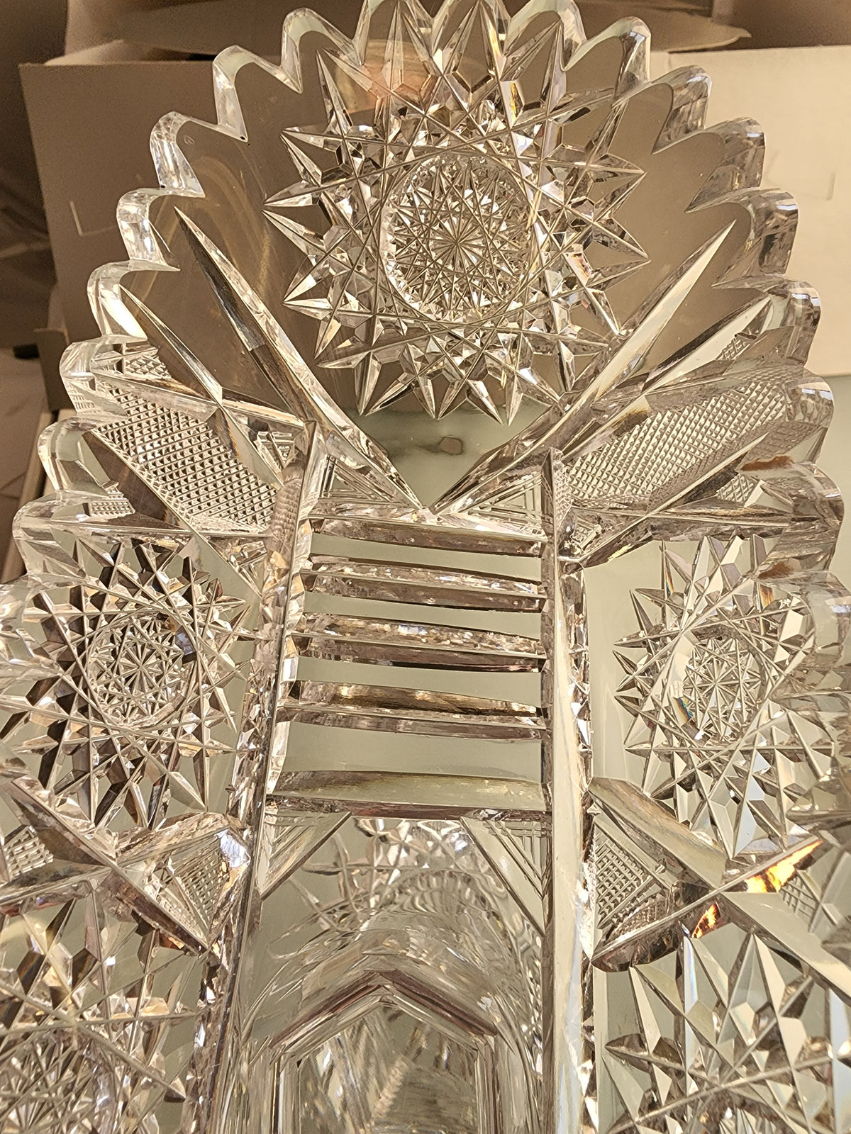 ABP Cut Glass Pedestal celery hobstar