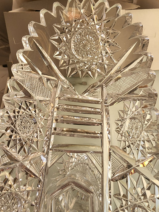 ABP Cut Glass Pedestal celery hobstar