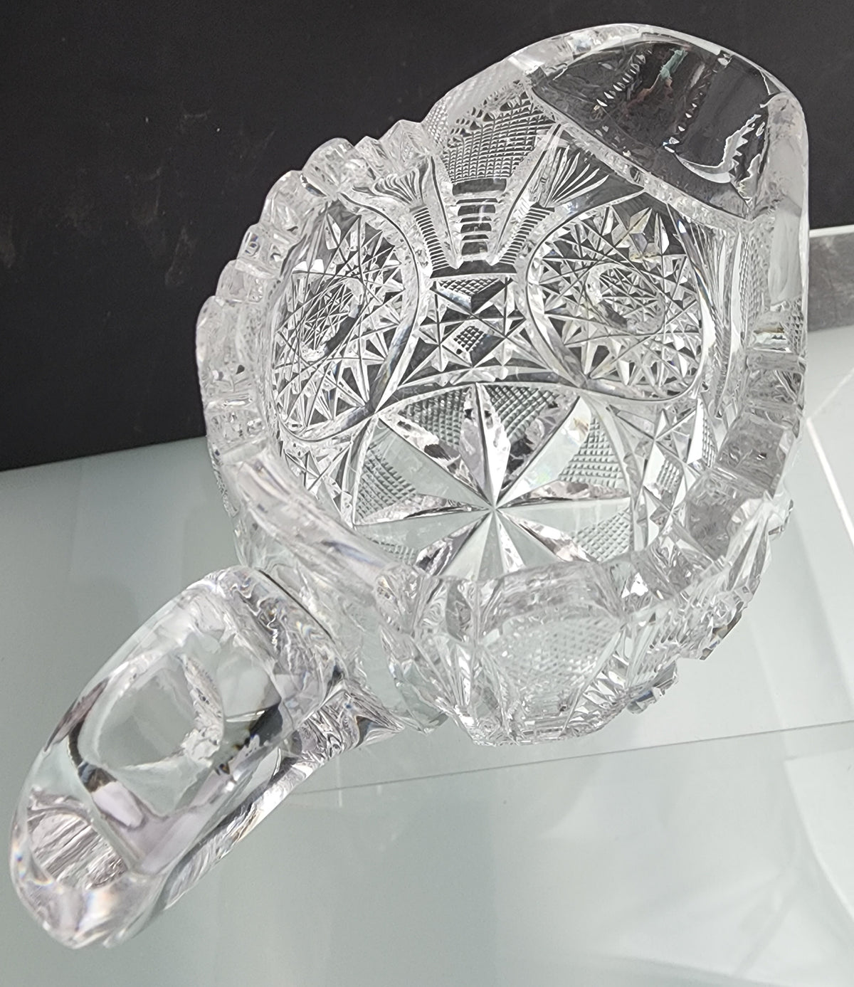 Sugar and creamer American Brilliant Period Cut Glass Antique tg