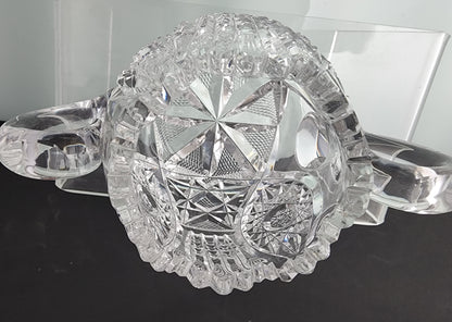 Sugar and creamer American Brilliant Period Cut Glass Antique tg
