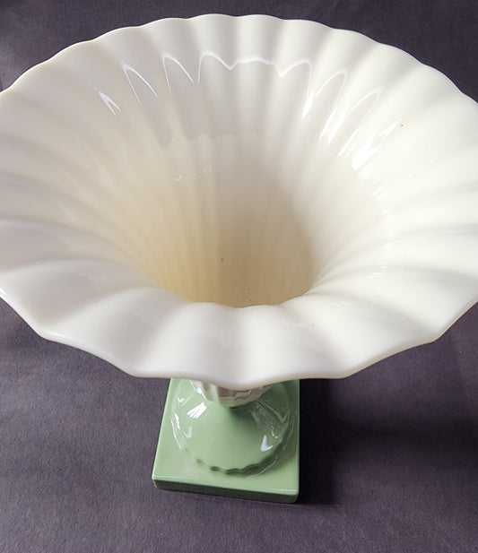 Signed lenox Pedestal  porcelain VASE green