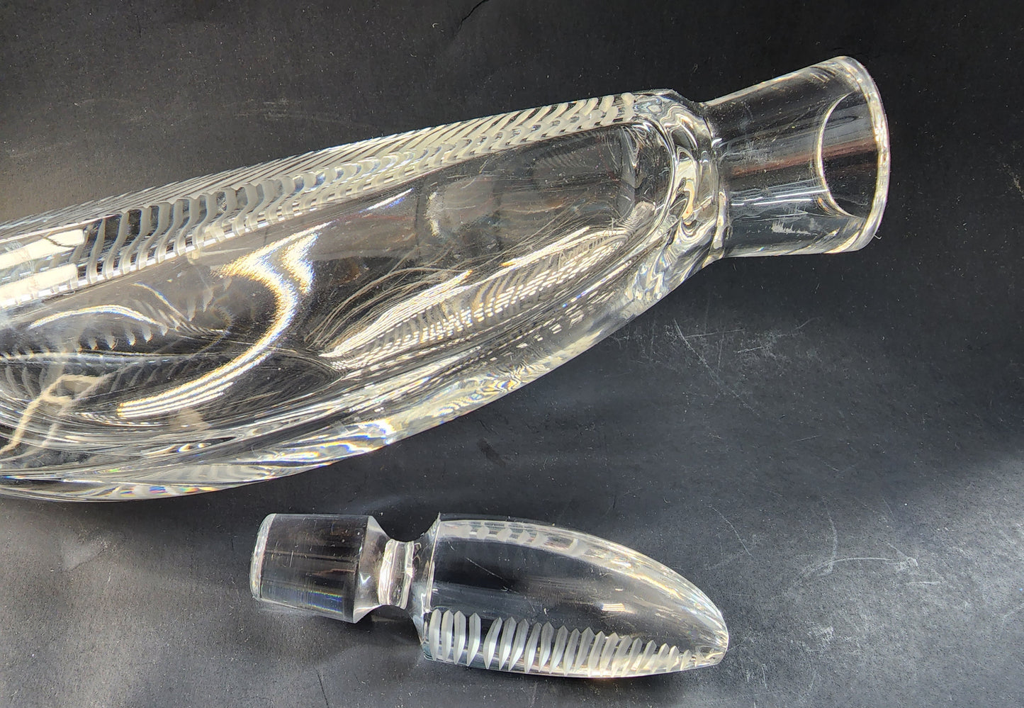 Hand cut crystal decanter Signed Baccarat