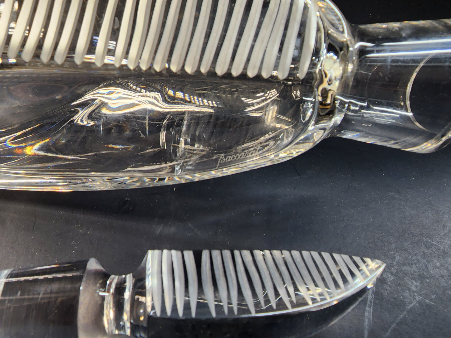 Hand cut crystal decanter Signed Baccarat