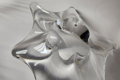 Signed Baccarat crystal freeform dish glass