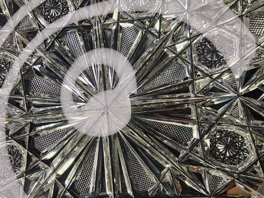 ABP cut glass signed Hawkes 12"  bowl American