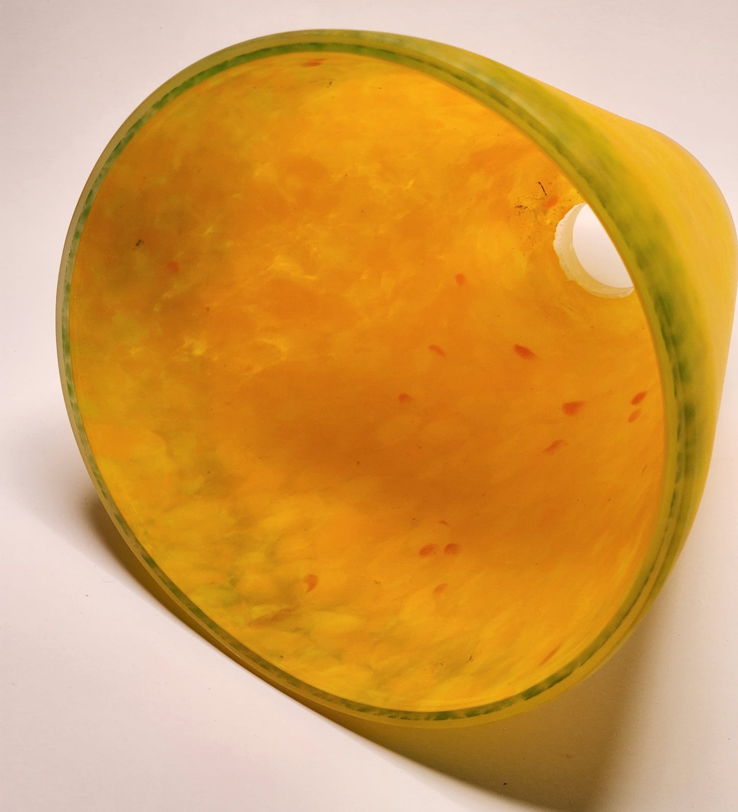 Glass lamp shade orange green ,