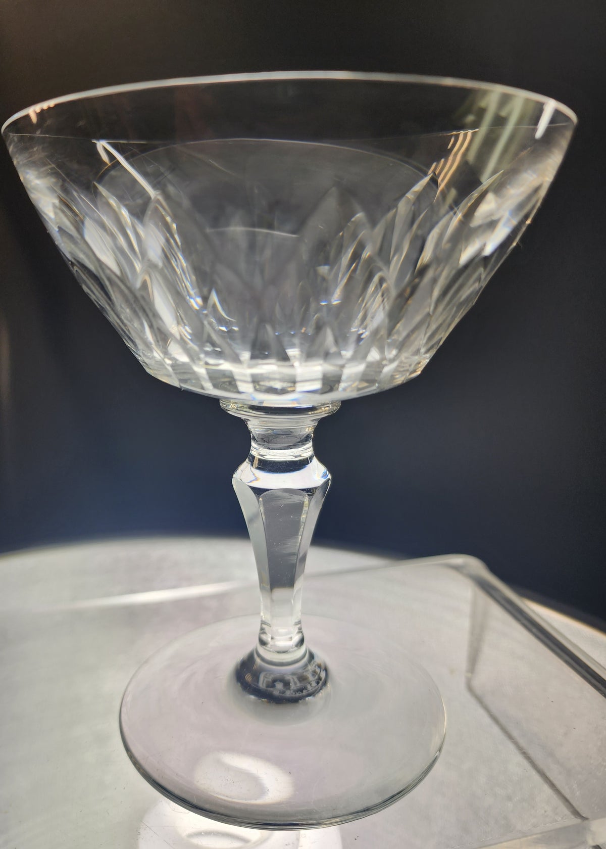 Cut glass champagne glasses Baccarat SIGNED