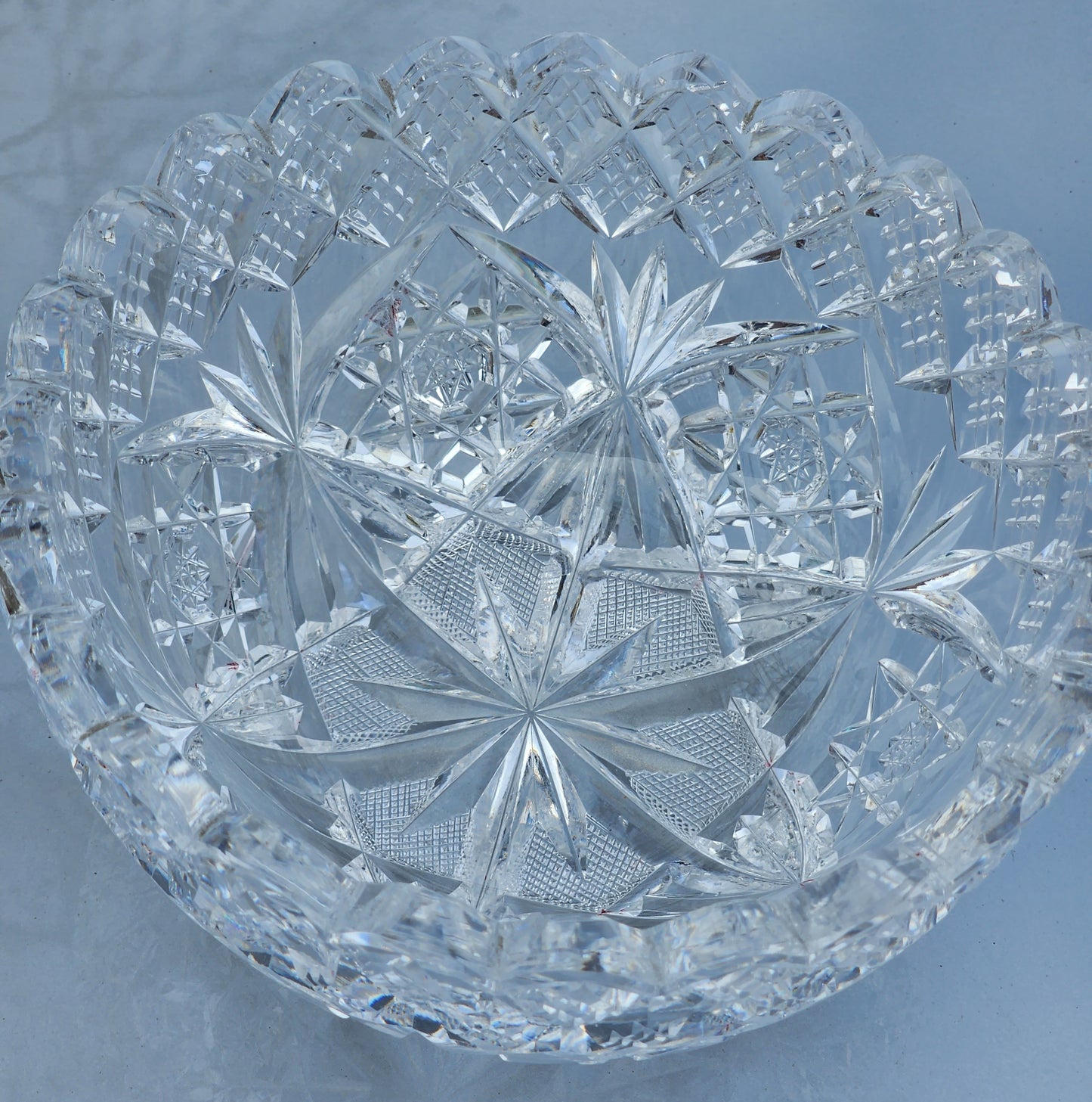 ABP cut glass signed Hawkes bowl American brilliant