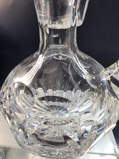 Cut glass handled decanter with stopper