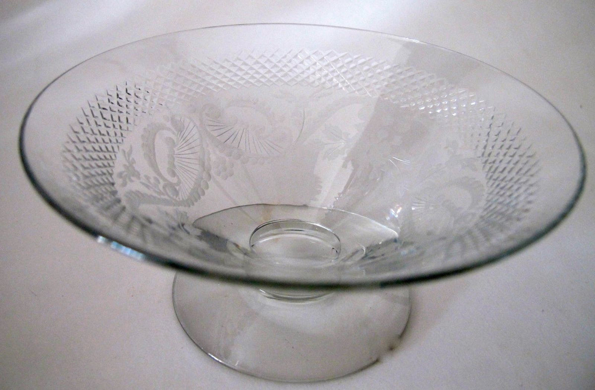 Shrimp cocktail Hand Cut glass copper wheel engraved - O'Rourke crystal awards & gifts abp cut glass