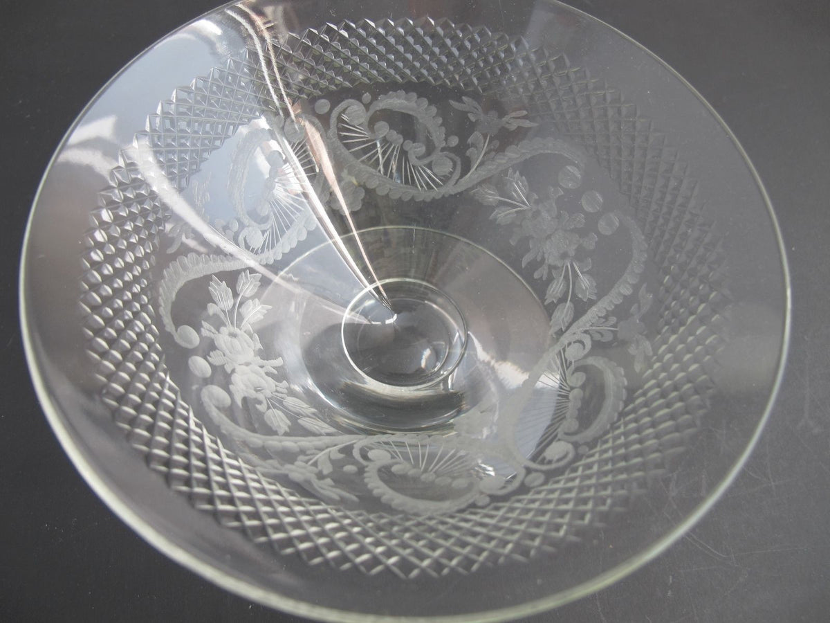 Shrimp cocktail Hand Cut glass copper wheel engraved - O'Rourke crystal awards & gifts abp cut glass